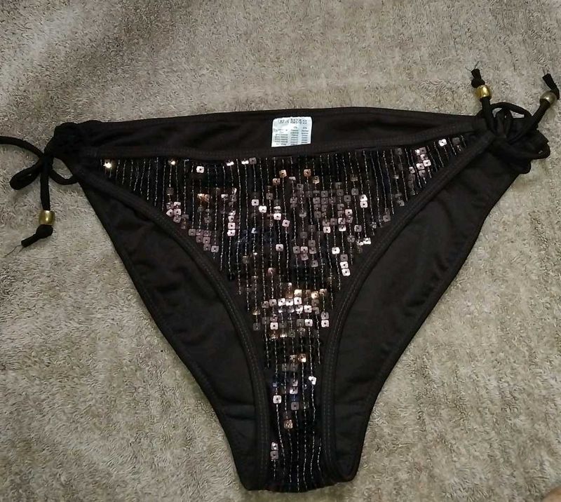 Black Sequin Bikini Bottom