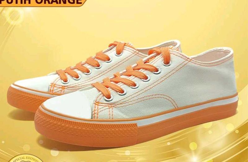 Women Orange Training Canvas Sneakers