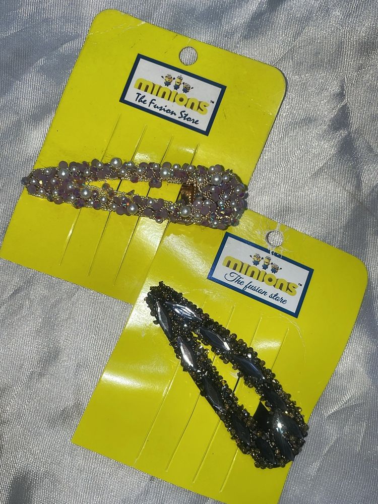 Stone Hair Clips