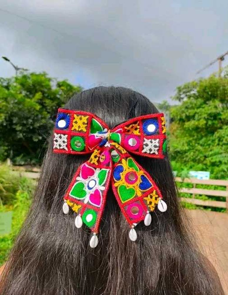 Colorful Embroidered Hair Bow💗