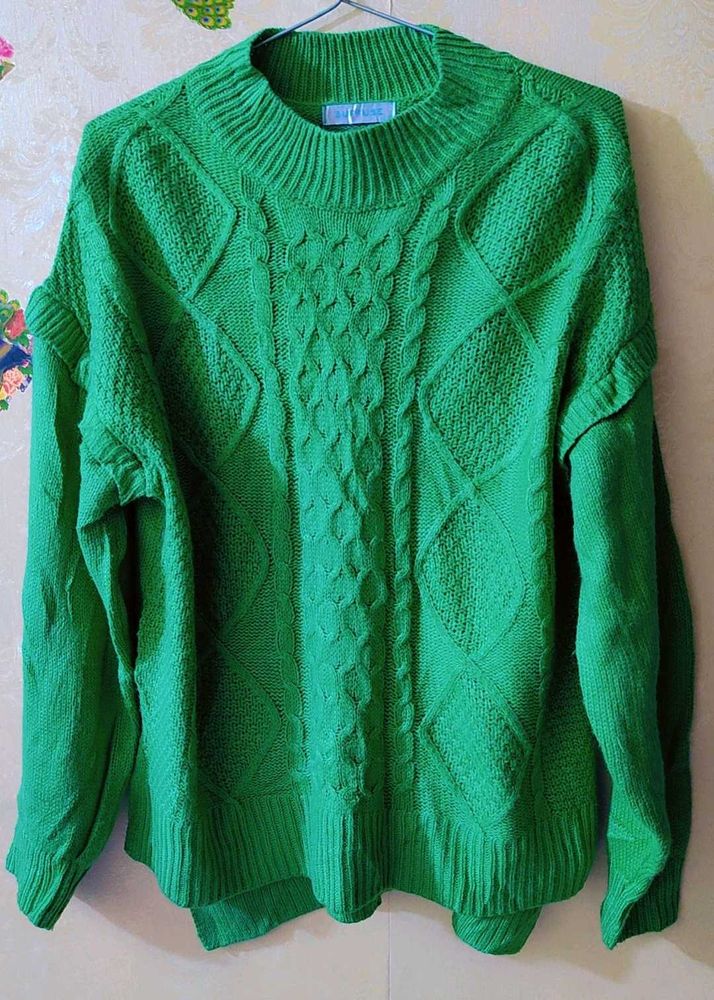 Green Colour Pullover