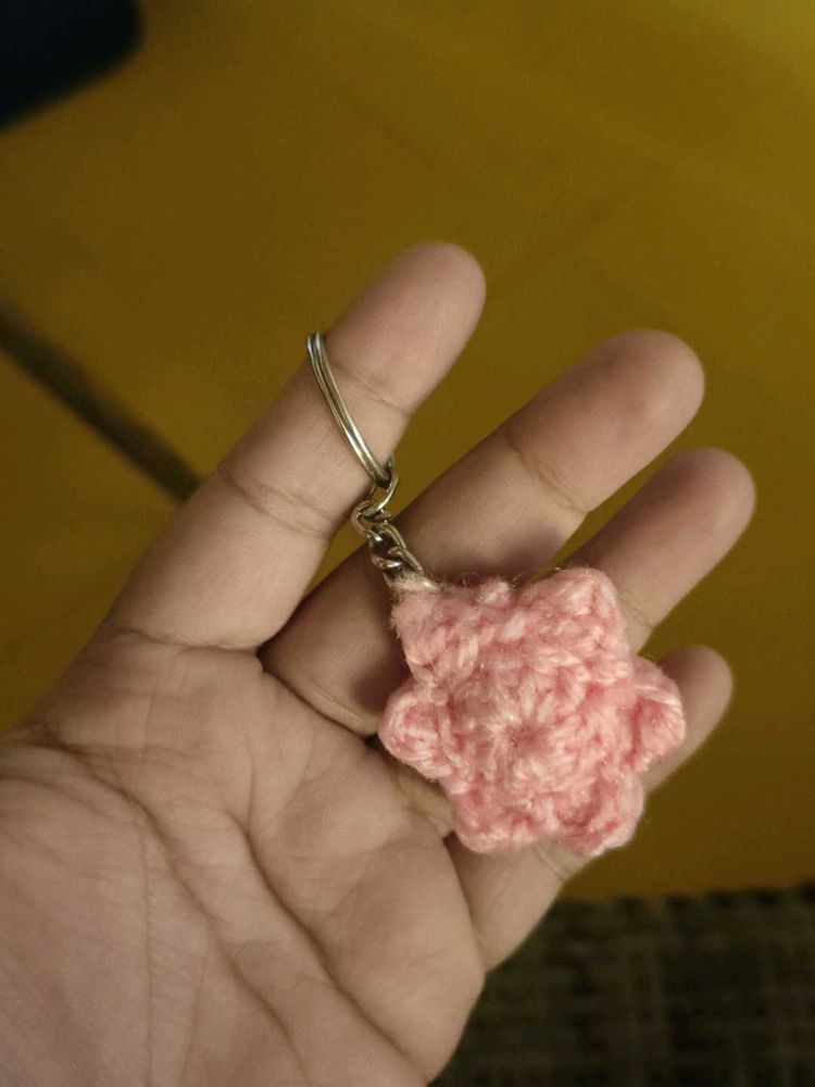 Pink Flower Keychain