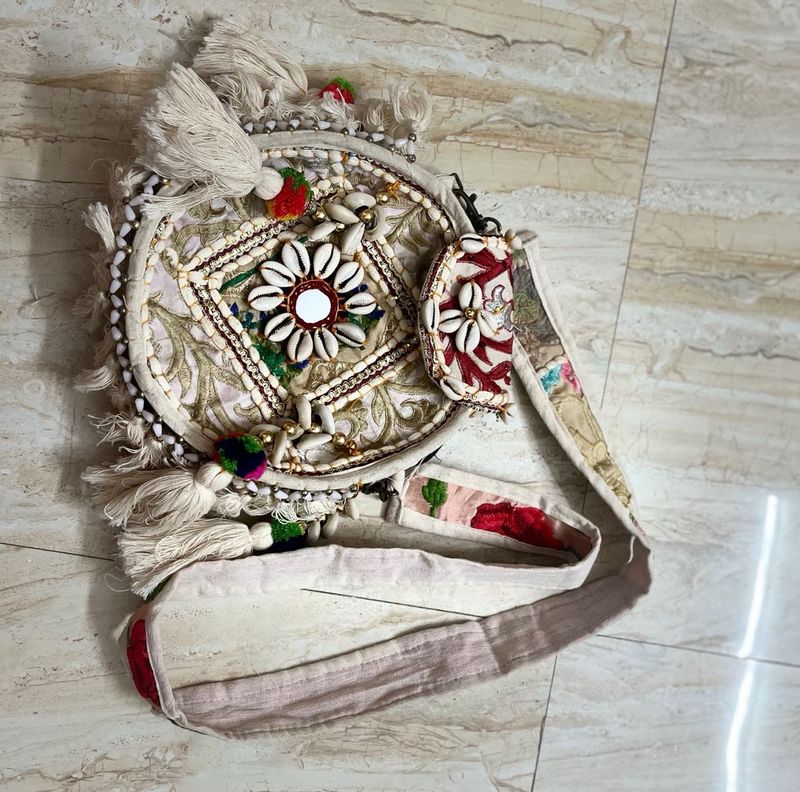 Boho Chic Embroidered Crossbody Bag