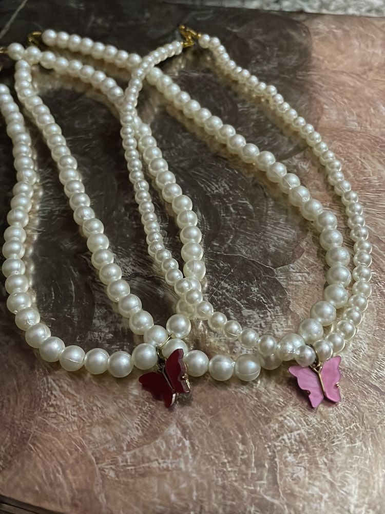 Handmade Pearl Necklaces With Butterfly