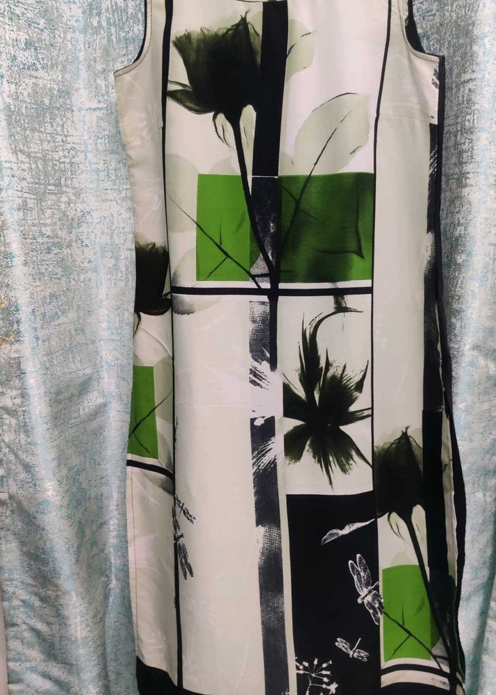 Floral Geometric Print Sleeveless Dress