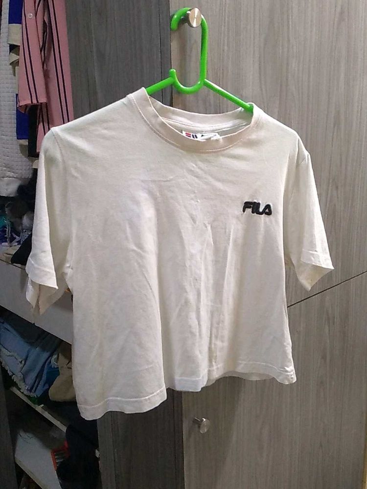 Fila White Crop Top