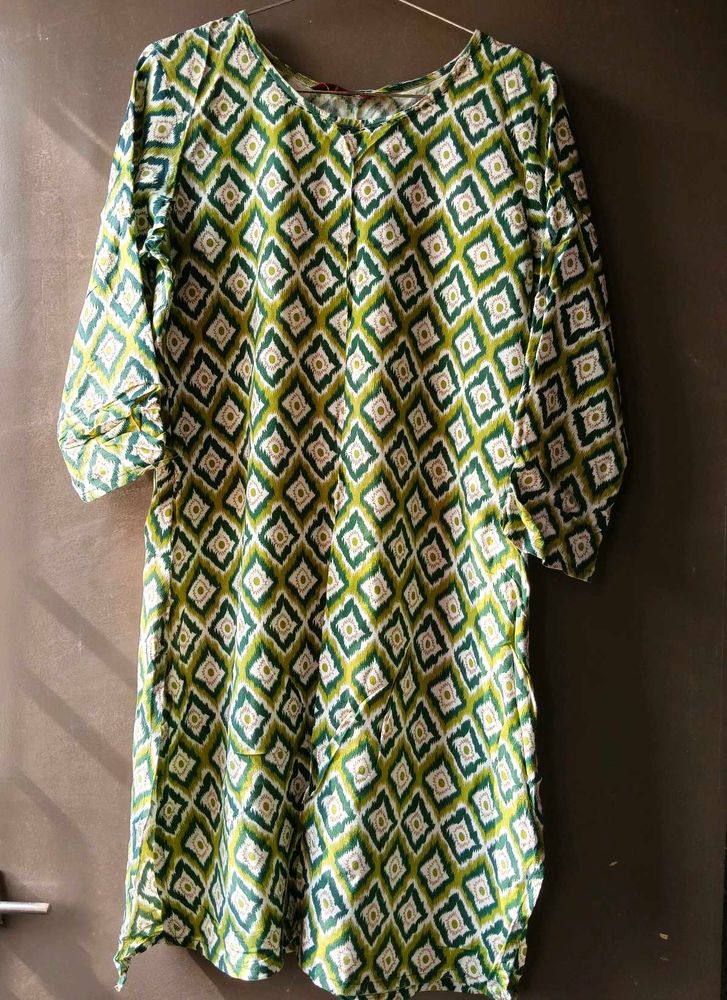 Green Patterned Kurti