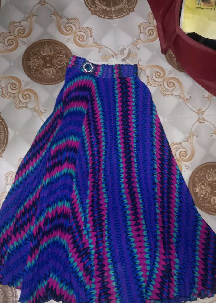 Patterned Blue Skirt