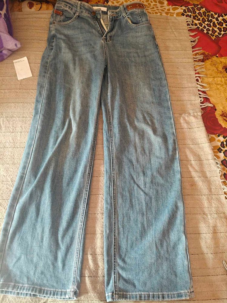 Wide Leg Denim Jeans