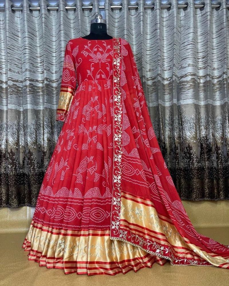 Red Long Traditional Lehenga