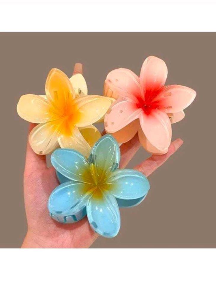 Floral Hair Claw Clips 6 Pc