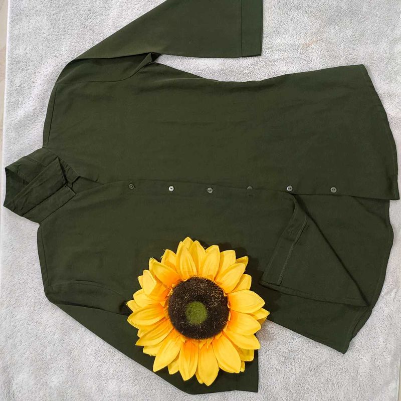 Olive Green Button-Down Shirt That You Want🤗