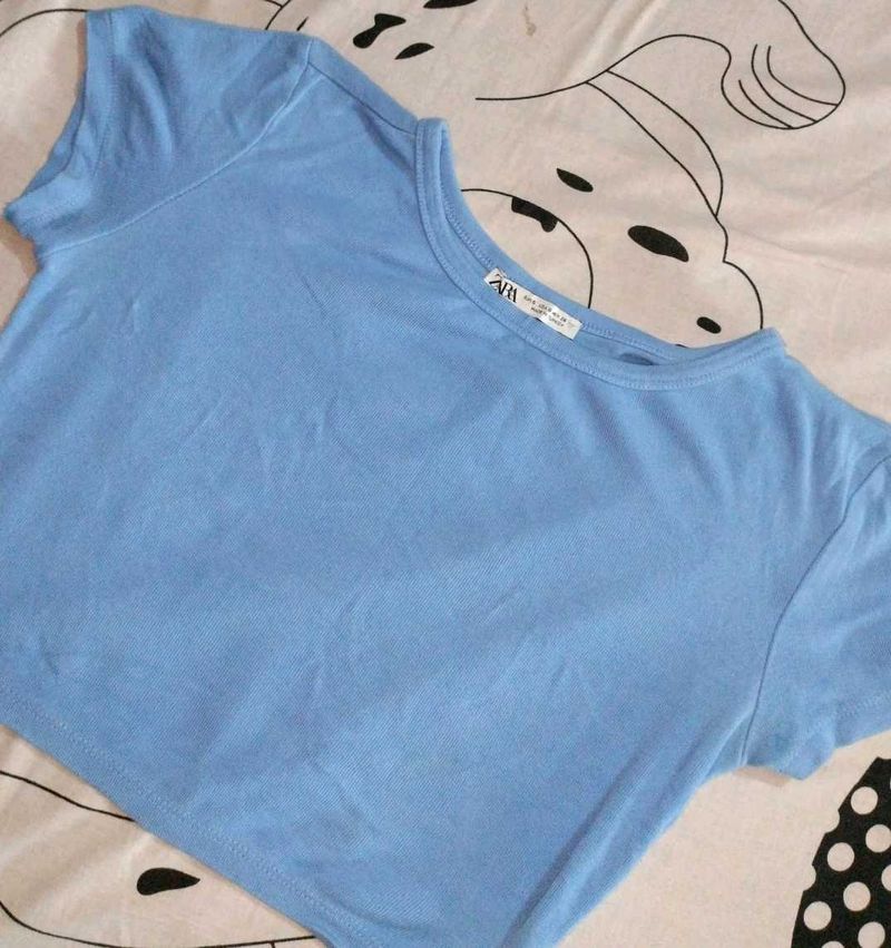 Light Blue Crop Top