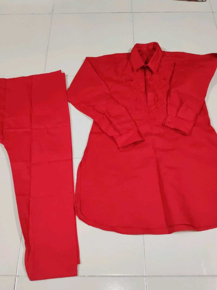 Red Kurta Set