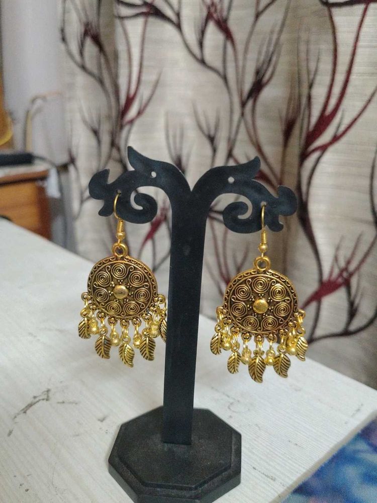 Gold Tone Jhumka Earrings