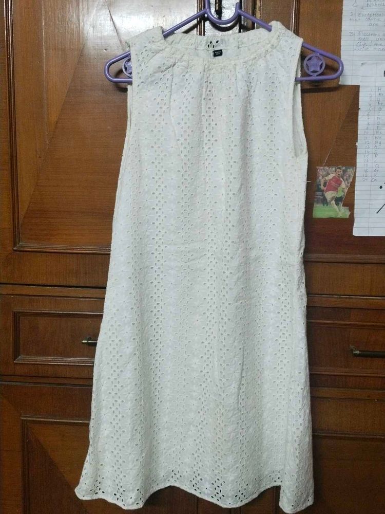 Elegant White Eyelet Dress
