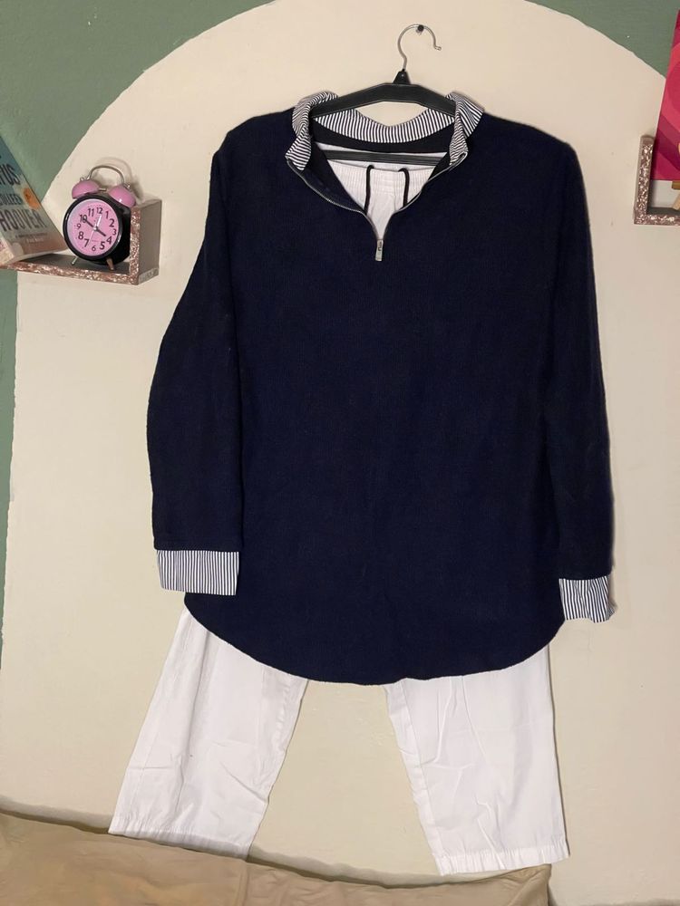 Aesthetic outfit with white pants