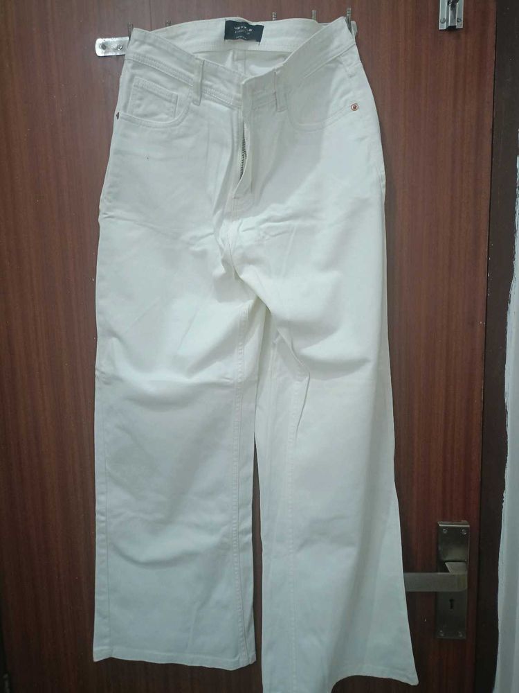 Mettle White Wide Leg Jeans