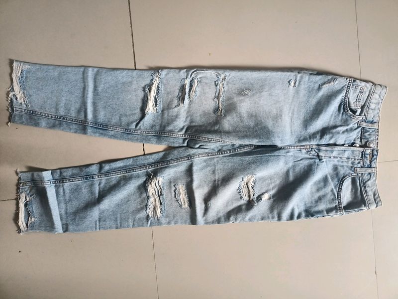 Divided H&amp;M Light Blue Ribbed Jeans