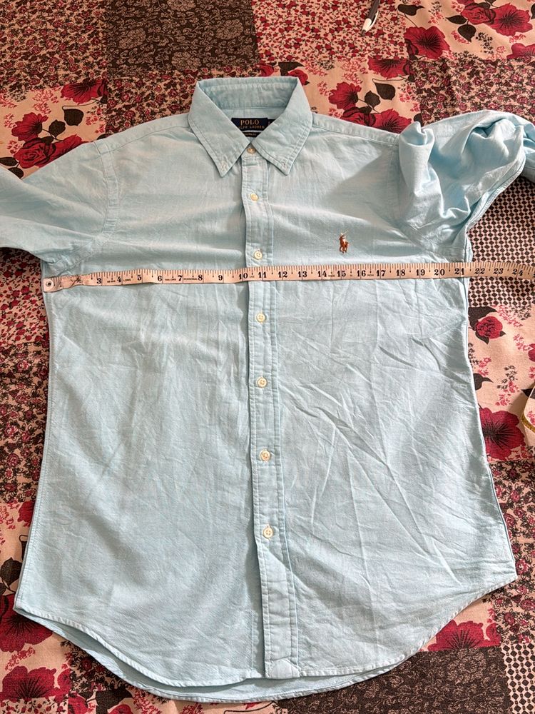 Polo ralph lauren shirt aqcua blue colour