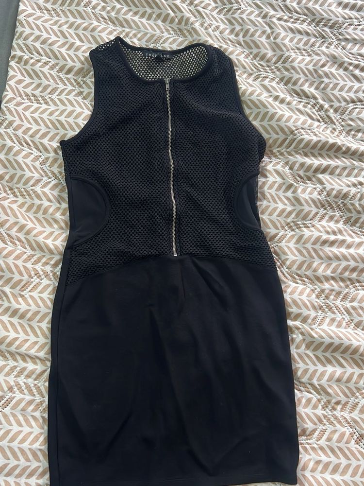 Zara Chic Black Mesh Dress