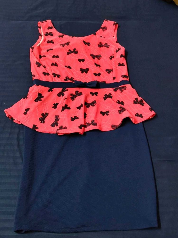 Cute Bow Print Dress