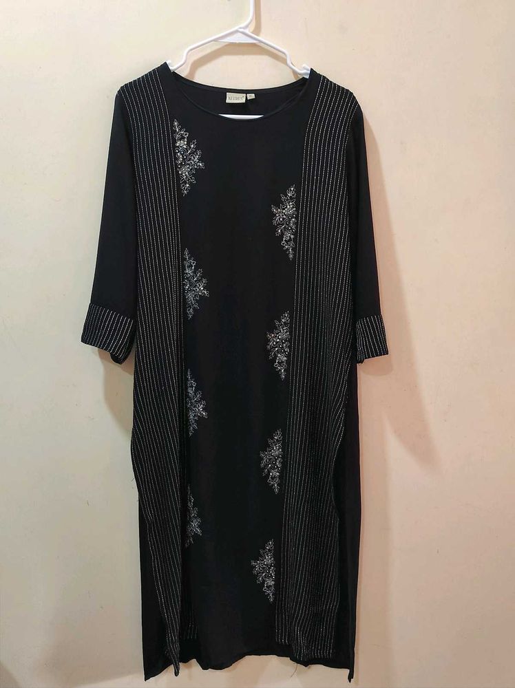 NEERUS Elegant Black kurta