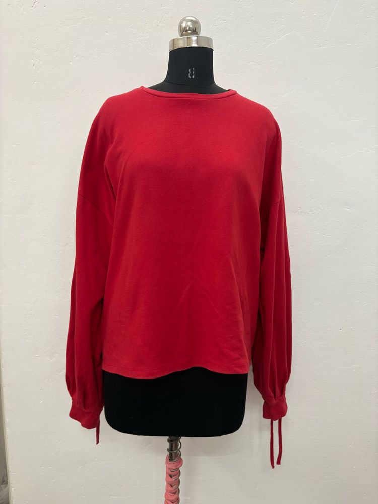 Red Long Sleeve Top