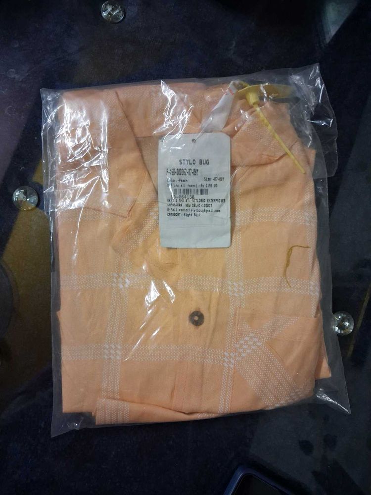 Stylish Peach Checkered Shirt 7 To 8 Yer