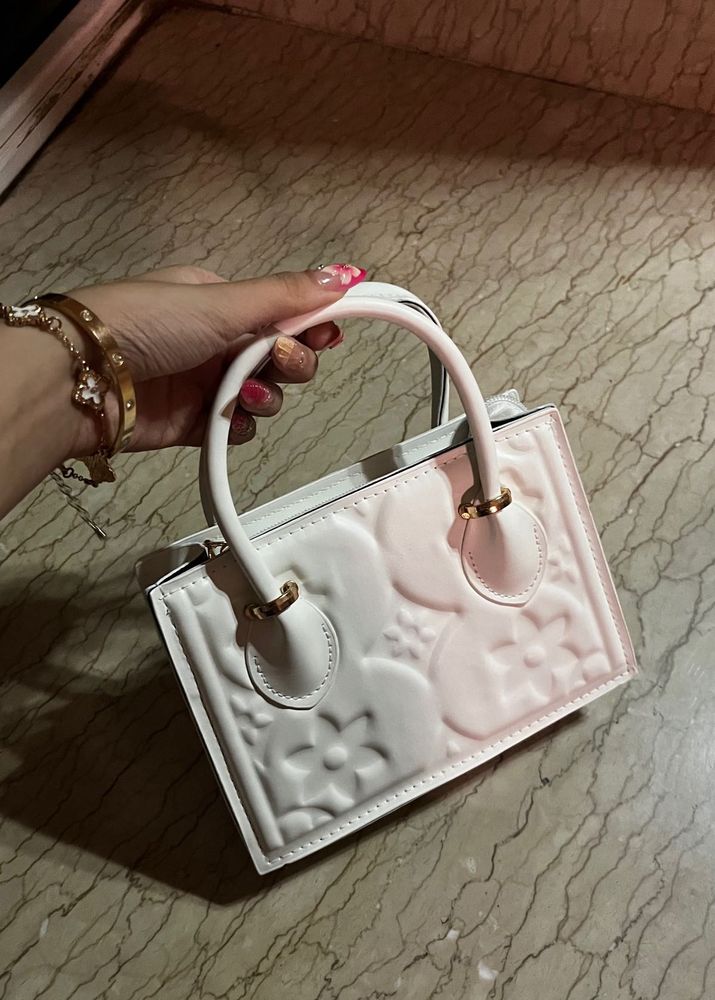White Floral Handbag