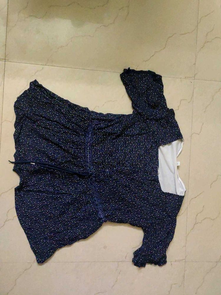 Navy Blue Polka Dot Dress