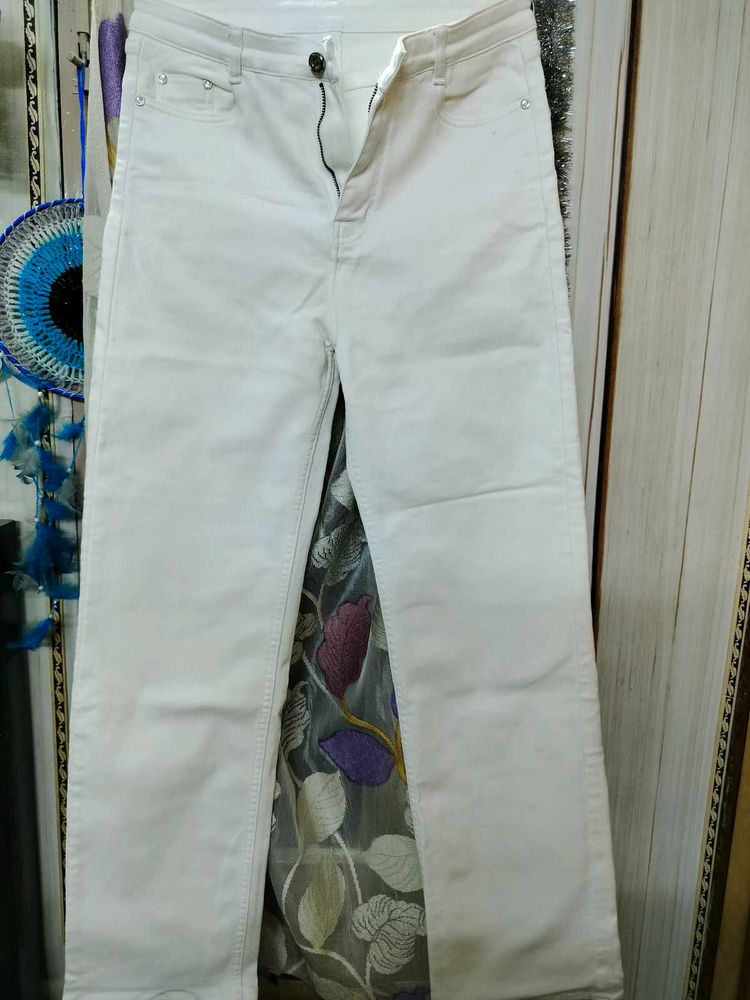 White Straight Leg Jeans