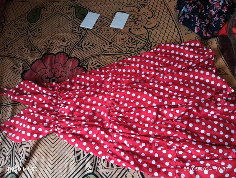 Red And White Party Wear Dress