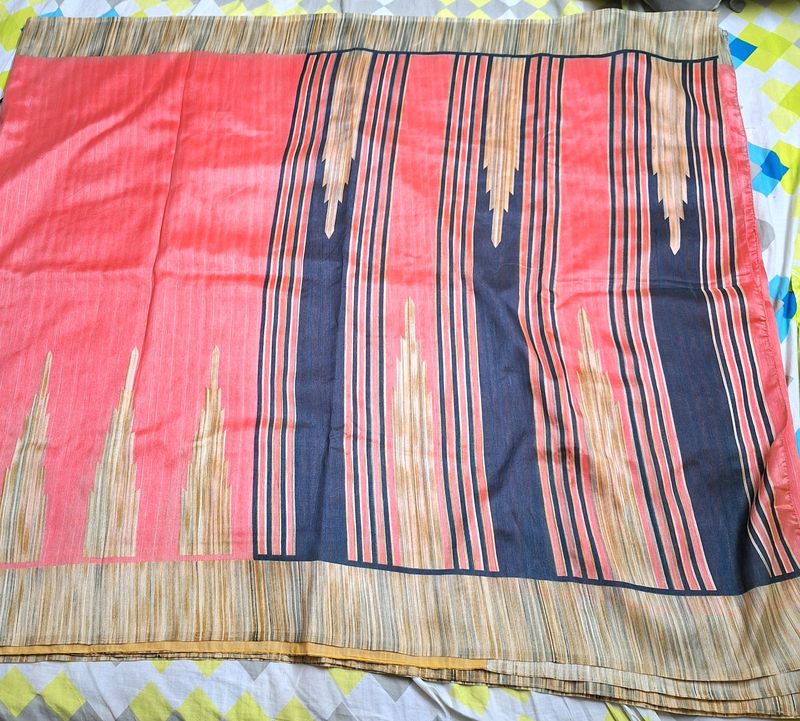 Pink Lightweight Saree With Stitched Blouse