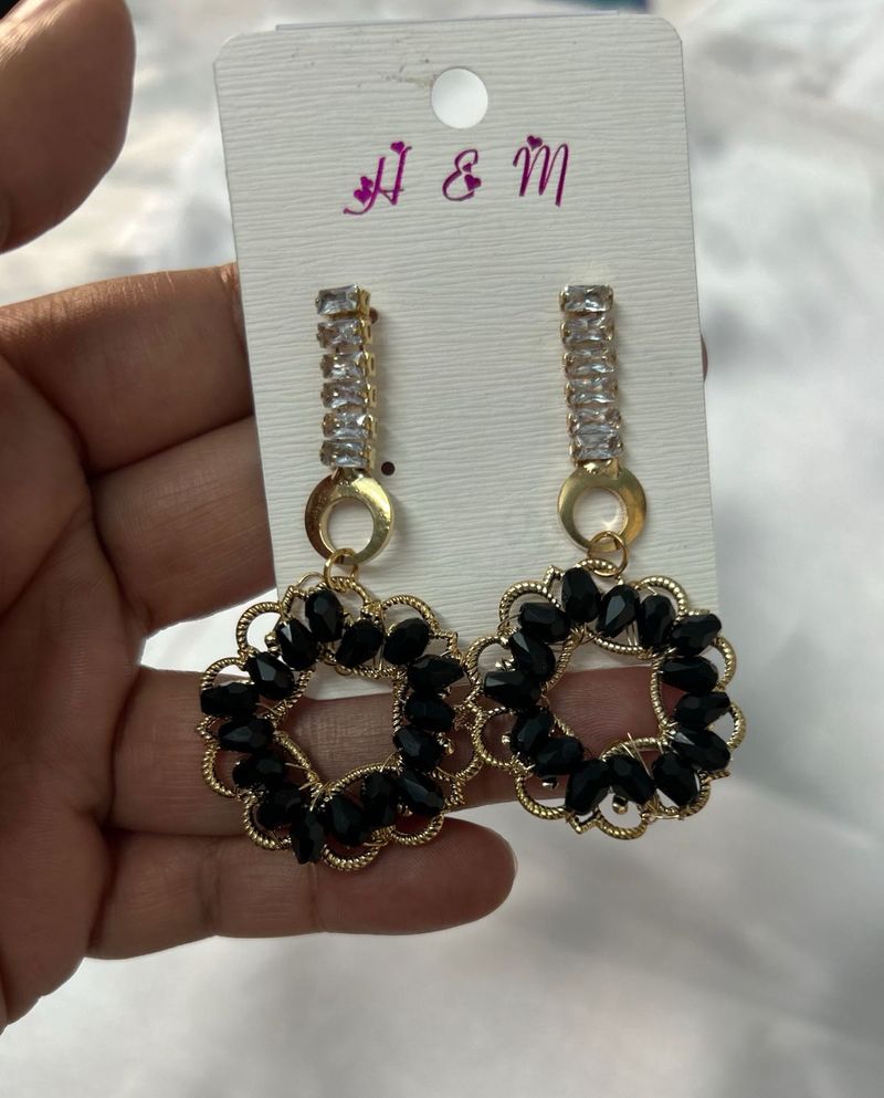 Brand New Elegant Black  Earrings