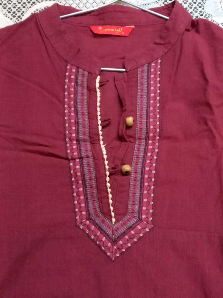 Maroon Kurta