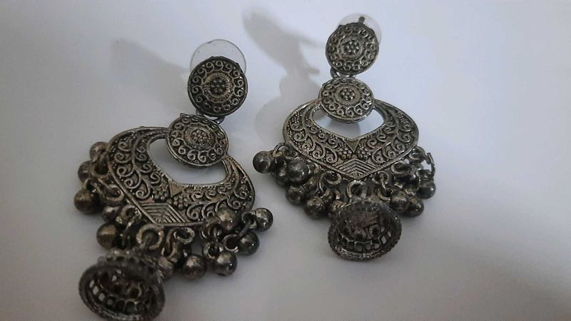 Silver Boho Dangle Earrings