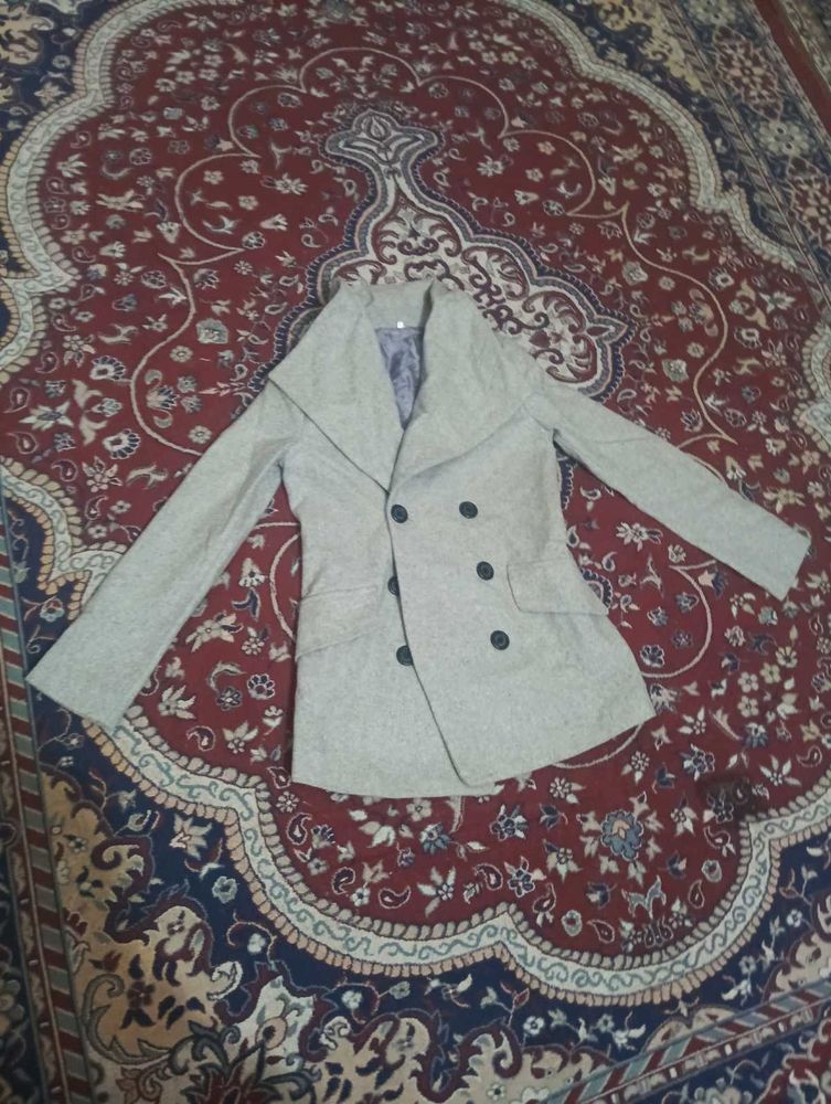 Gray Wool Blend Coat