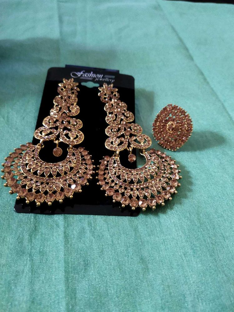Earring &amp; Ring Set - Statement Jewelry