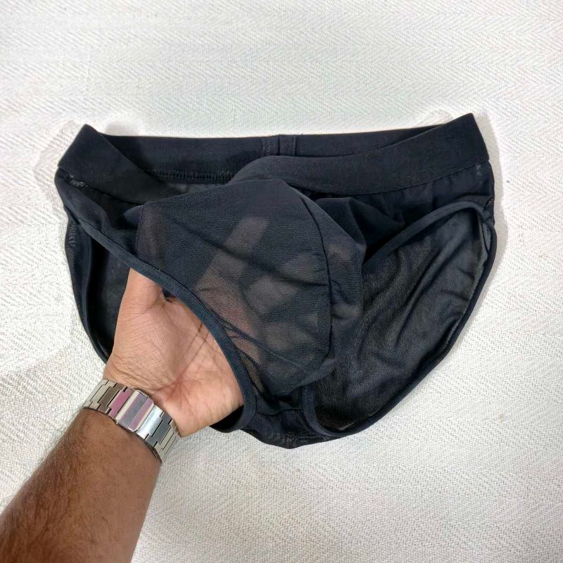 Mens Sheer Black Brief.