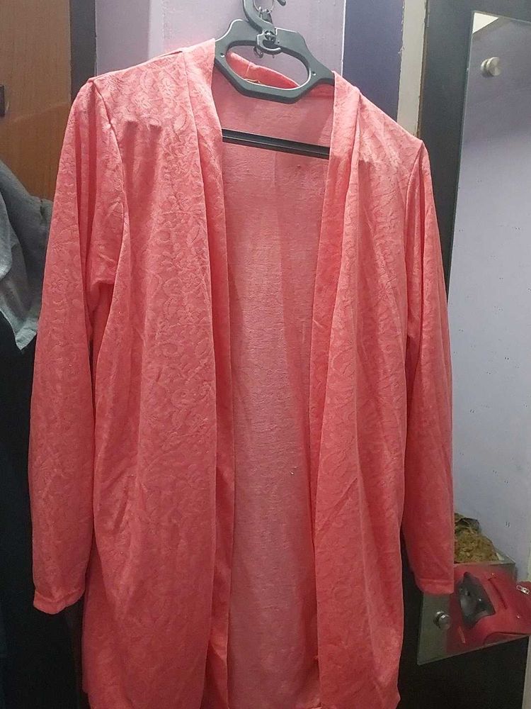 Coral Floral Shrug