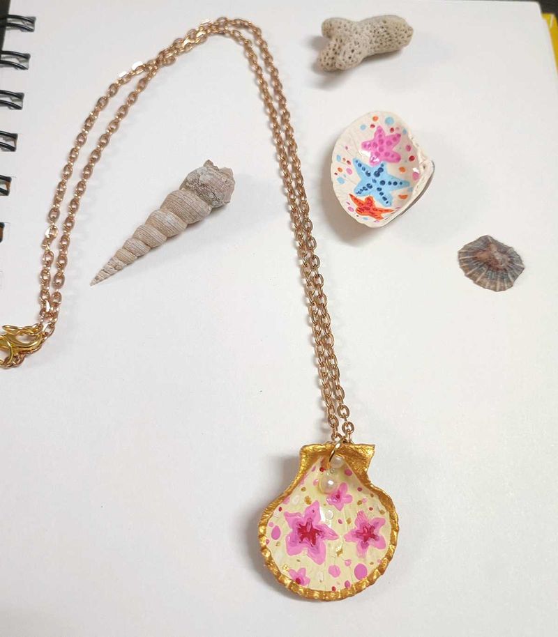 Pink Seashell Necklace ⋆｡𖦹 ˚ 𓇼 ˚｡⋆