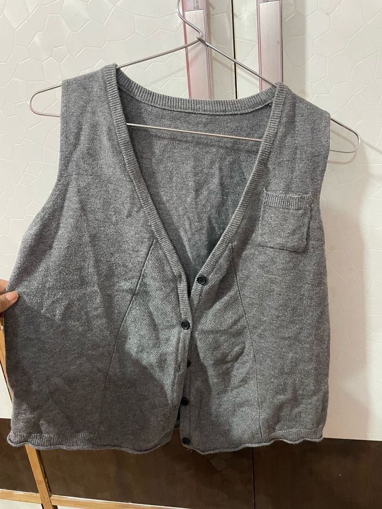 Gray Knit Vest