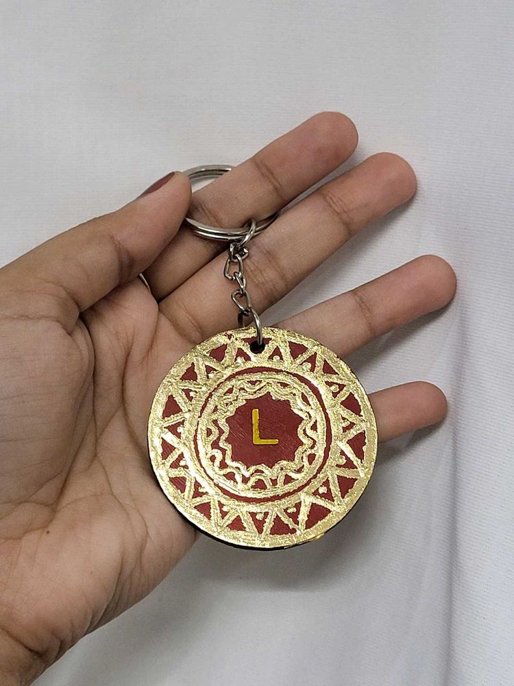 Alphabet Mandala Magnet Gold