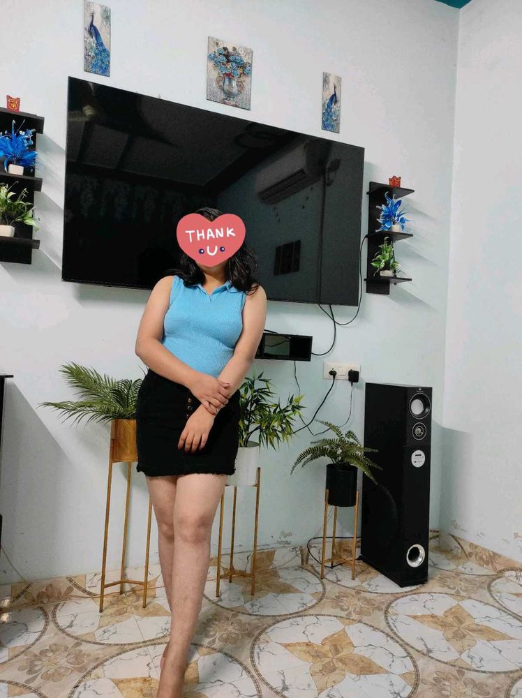 Sky-blue Crop Top💓