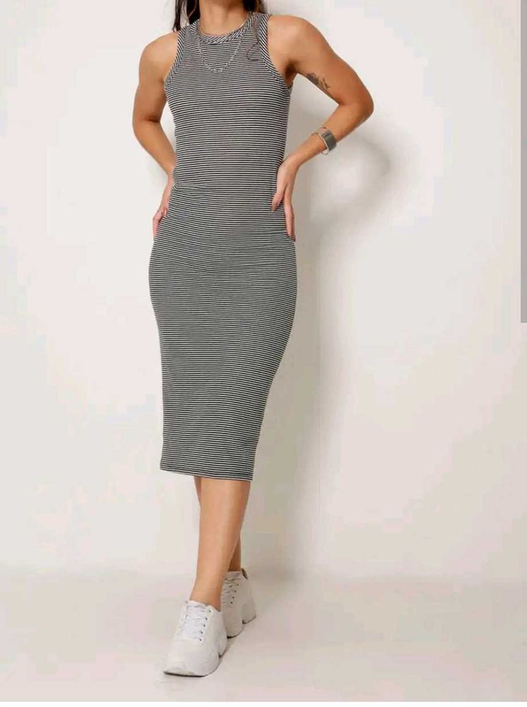 Striped Bodycon Midi Dress