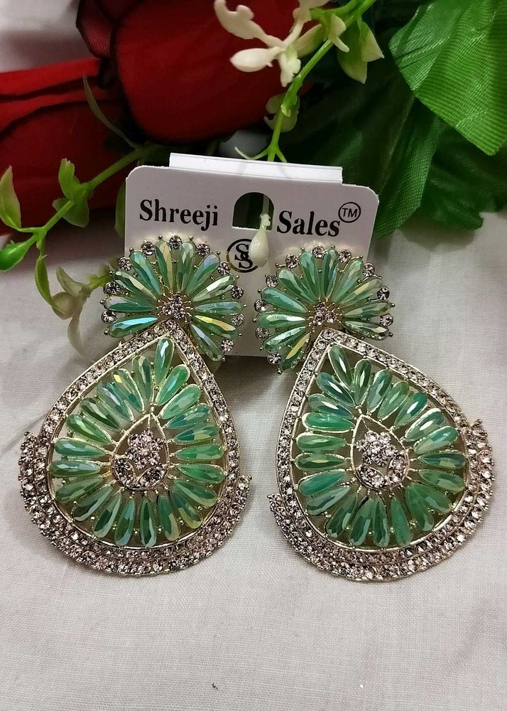 Green Drop Earrings