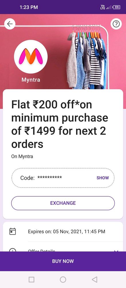 Myntra Vocher