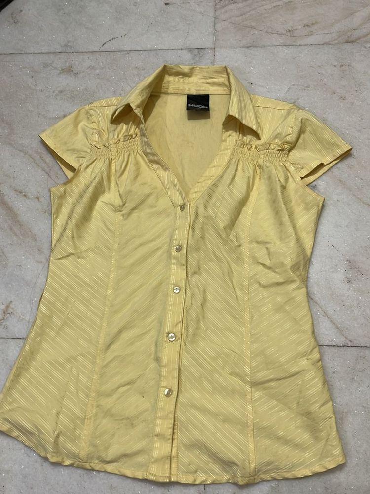 Light Yellow Formal Top