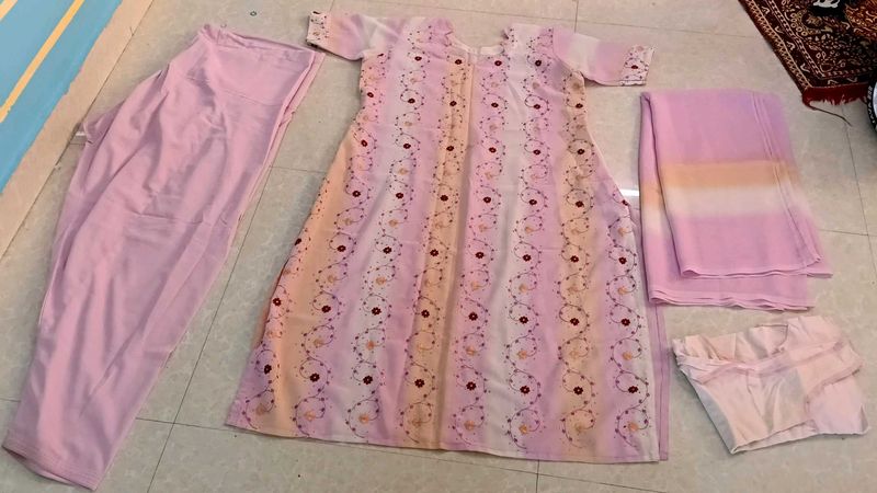 Pink Embroidered Kurta Set